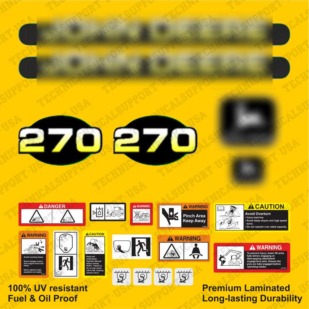 Decal Set for John Deere 270 Loader Vinyl Sticker