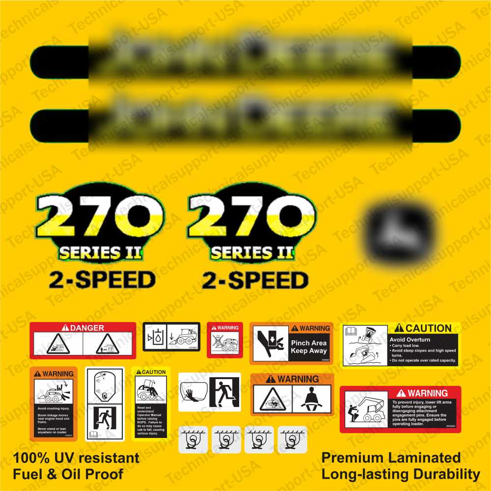 Decal Set for John Deere 270 Loader Vinyl Sticker