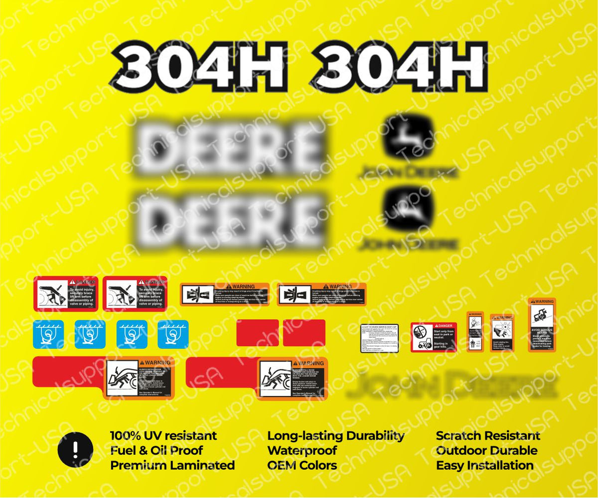 Decal Set for John Deere 304H Loader Vinyl Sticker