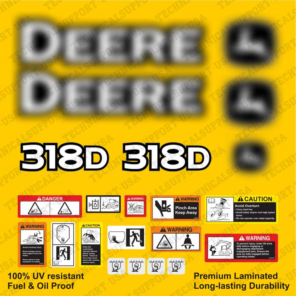 Decal Set for John Deere 318D Loader Vinyl Sticker