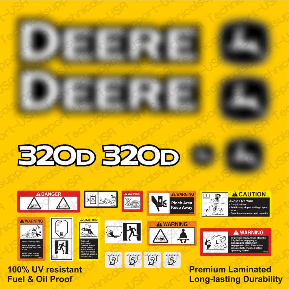 Decal Set for John Deere 320D Loader Vinyl Sticker