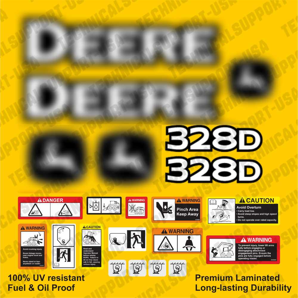Decal Set for John Deere 328D Loader Vinyl Sticker