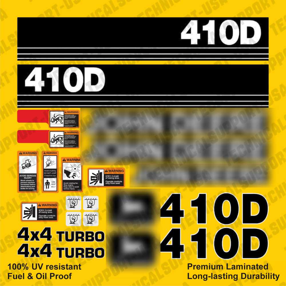Decal Set for John Deere 410D Loader Vinyl Sticker