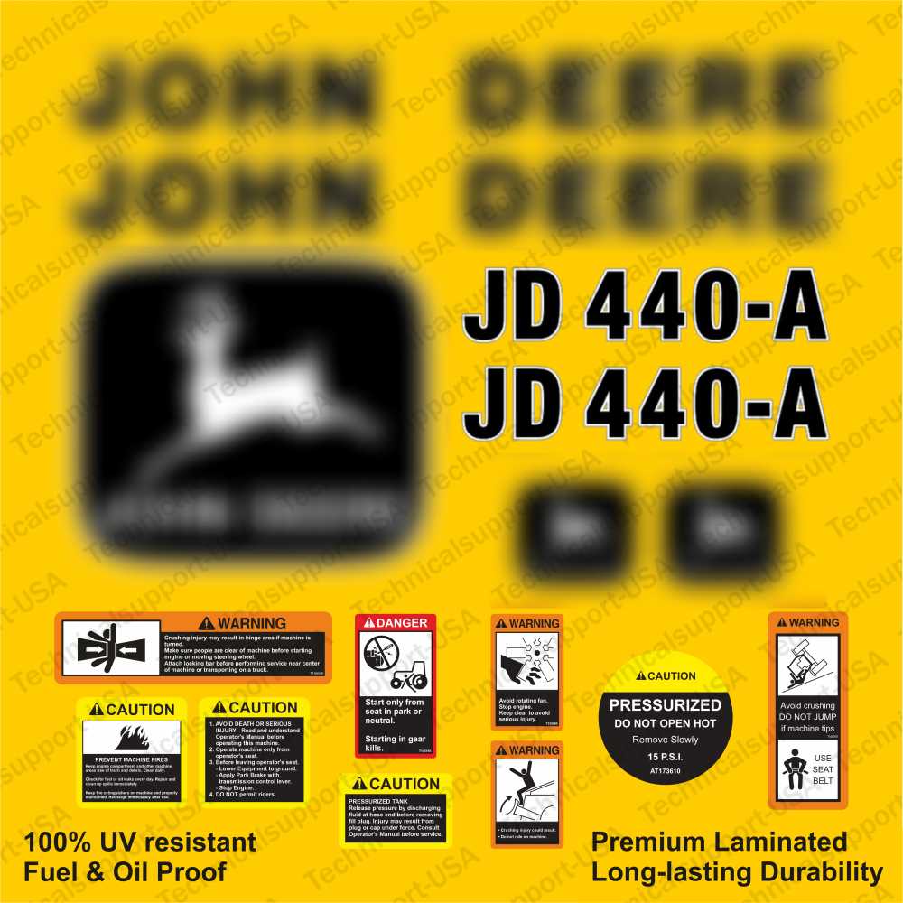 Restore the look of your Skidder 440A with heavy-duty decal set for John Deere