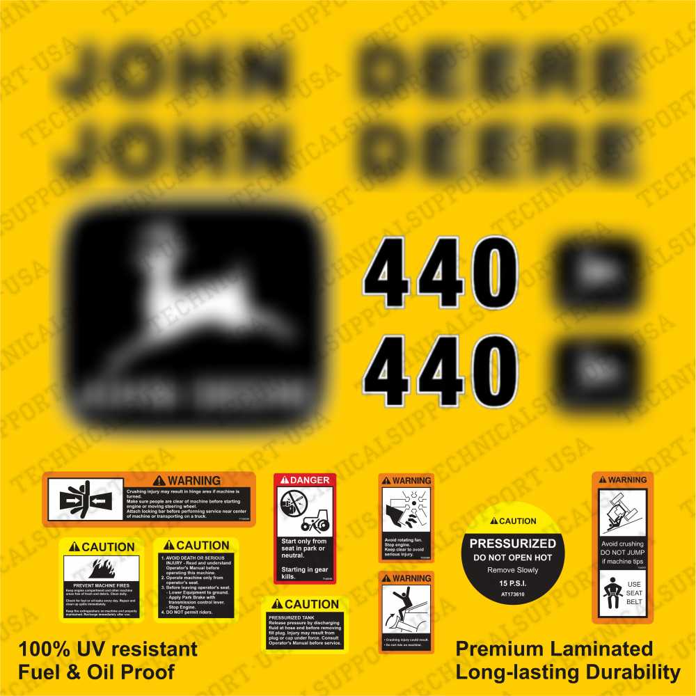 Restore the look of your Skidder 440 with heavy-duty decal set for John Deere