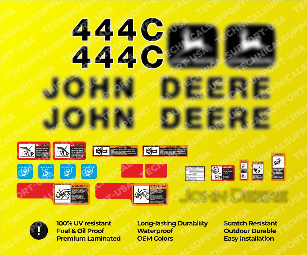 Decal Set for John Deere 444C Loader Vinyl Sticker