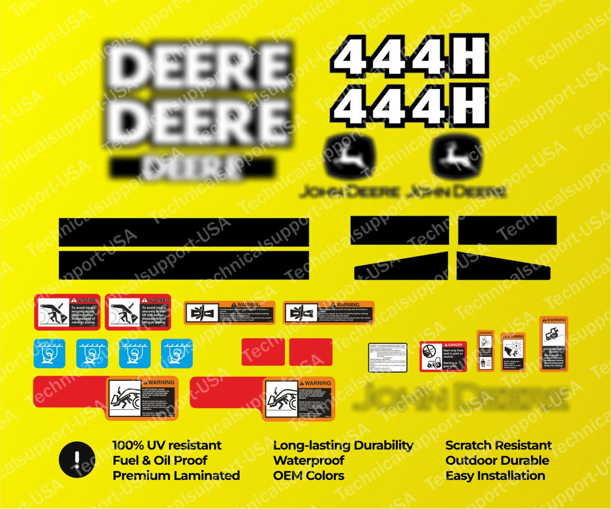 Decal Set for John Deere 444H LL Log Loader Vinyl Label