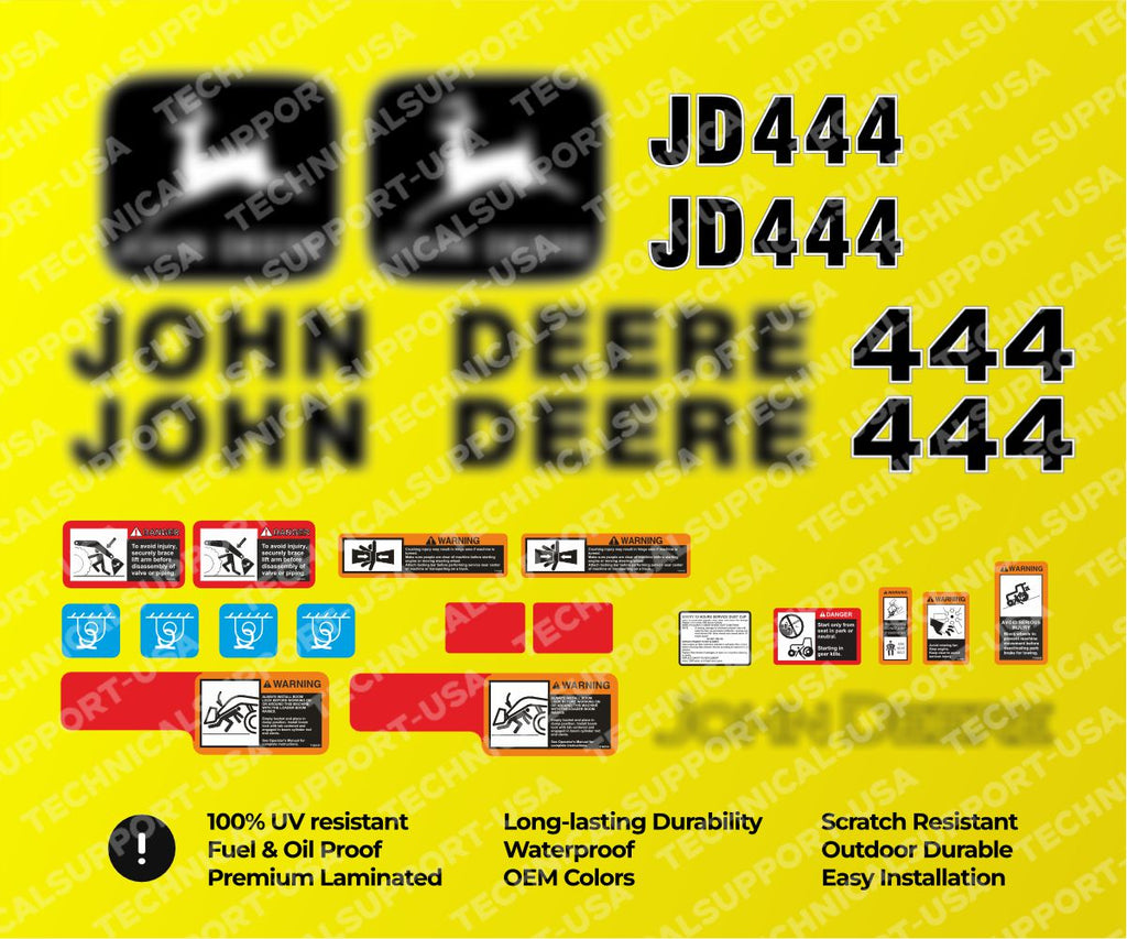Decal Set for John Deere 444 Loader Vinyl Sticker