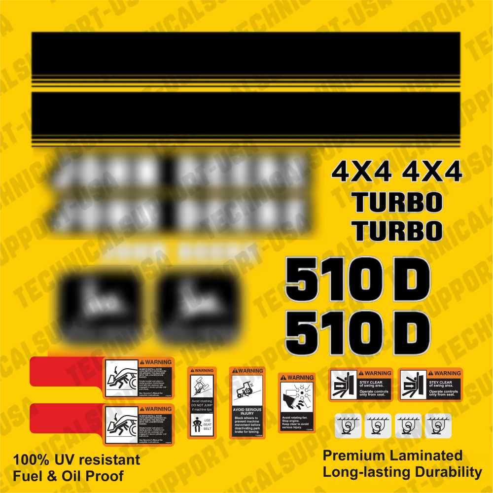 Decal Set for John Deere 510D Loader Vinyl Sticker