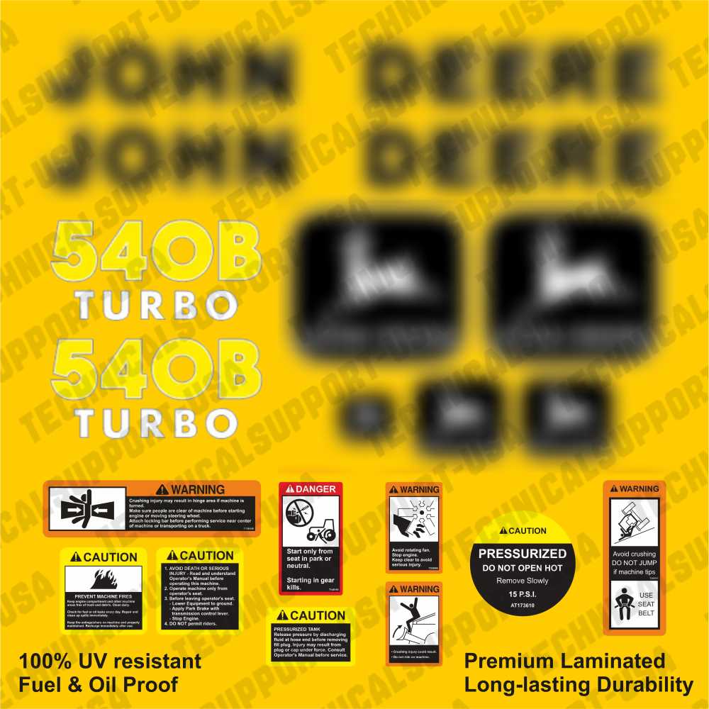 Restore the look of your Skidder 540B with heavy-duty decal set for John Deere