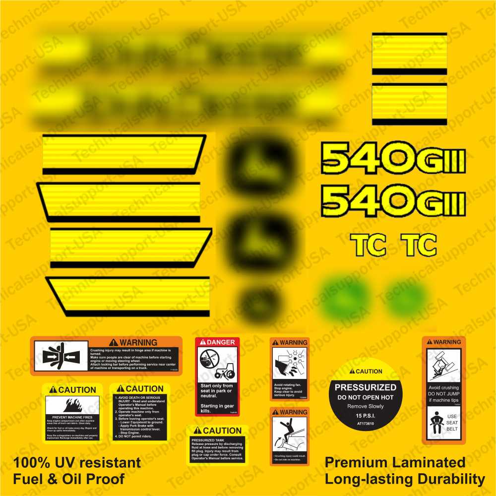 Restore the look of your Skidder 540G-III with vinyl decal set for John Deere