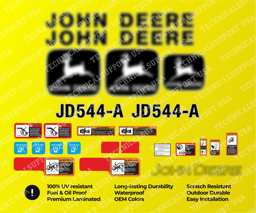 Decal Set for John Deere 544 Bulldozer Vinyl Sticker