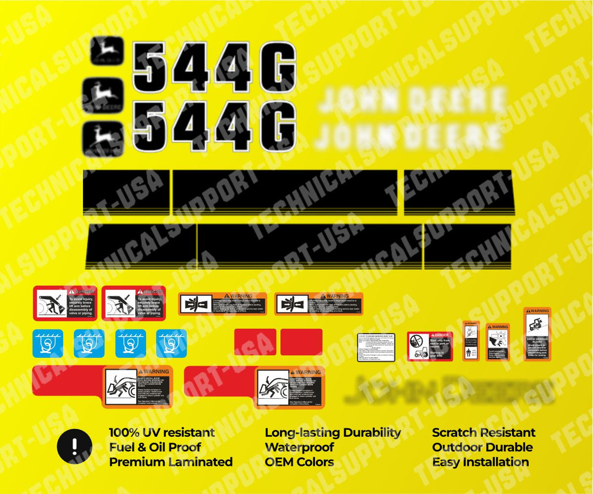 Decal Set for John Deere 544G LL Log Loader Vinyl Sticker