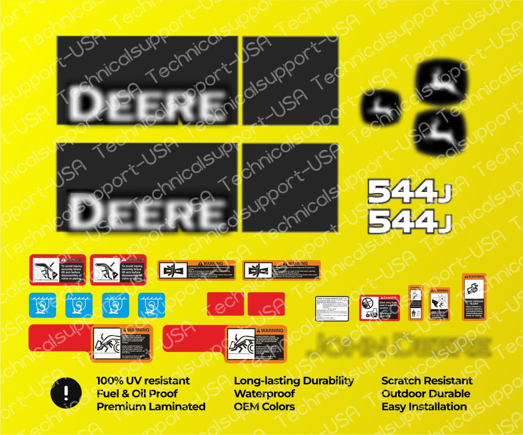 Decal Set for John Deere 544J Loader Vinyl Sticker