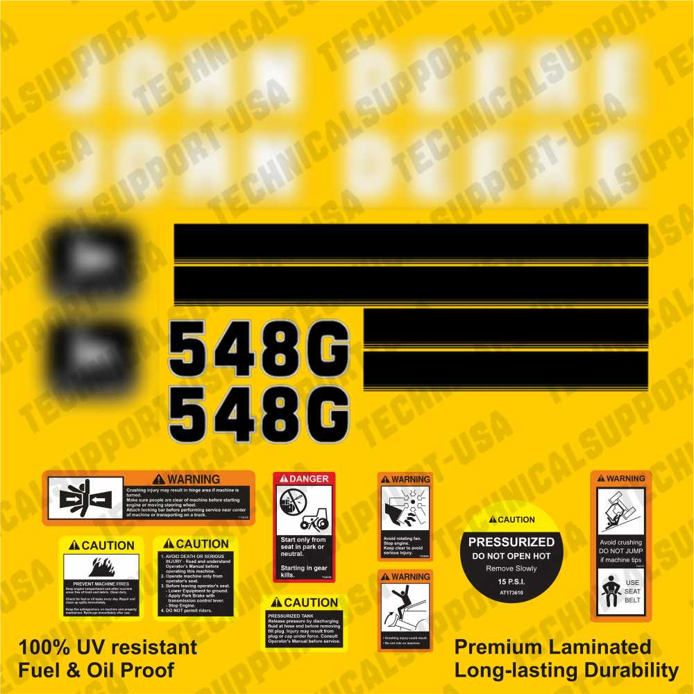 Restore the look of your Skidder 548G with heavy-duty decal set for John Deere