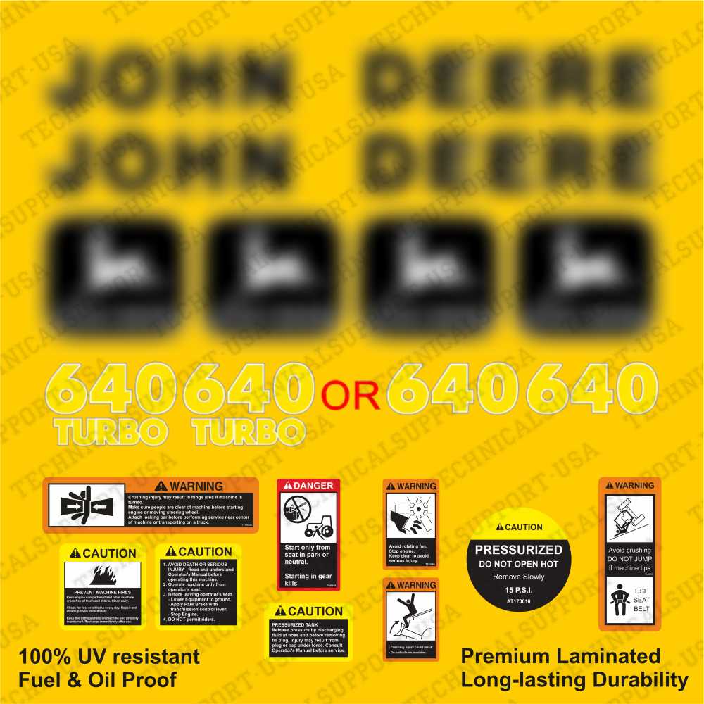 Restore the look of your Skidder 640 with heavy-duty decal set for John Deere