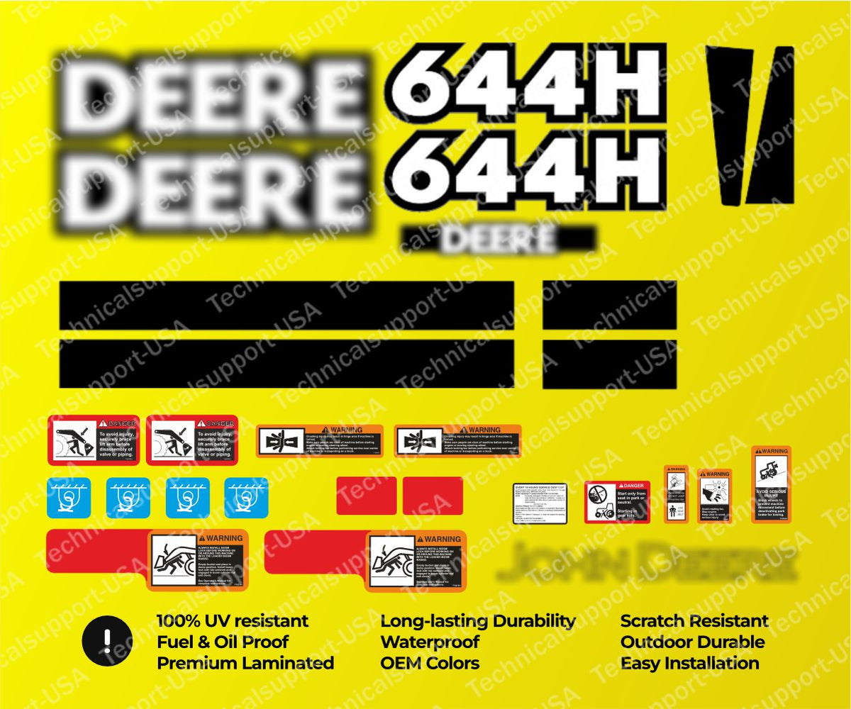 Decal Set for John Deere 644H Loader Vinyl Sticker