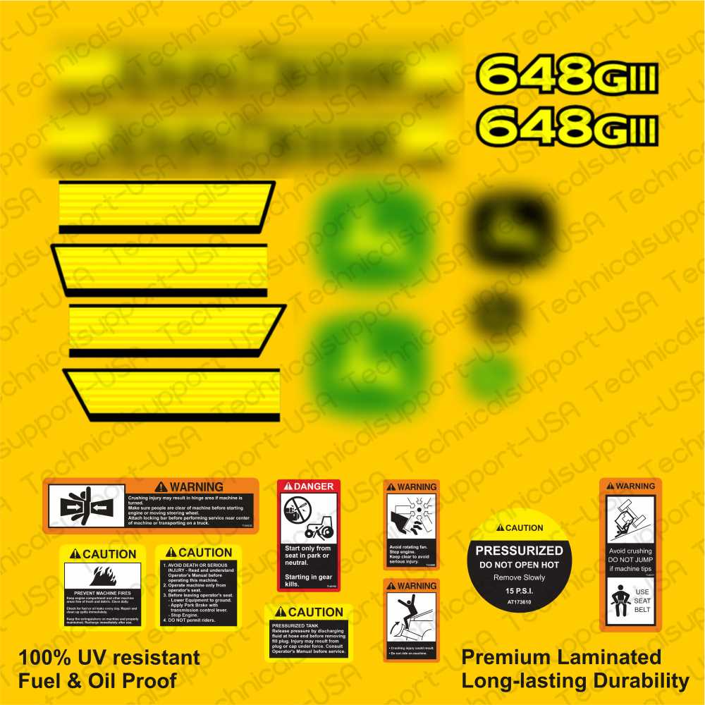 Restore the look of your Skidder 648G-III with premium  decal set for John Deere