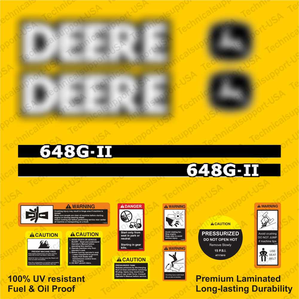 Restore the look of your Skidder 648G-II with vinyl decal set for John Deere