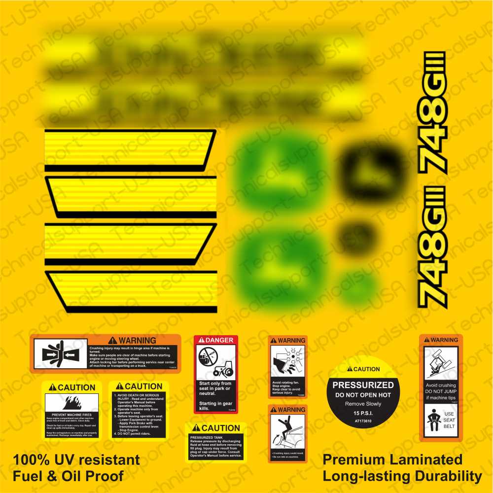Restore the look of your Skidder 748G-III with premium  decal set for John Deere