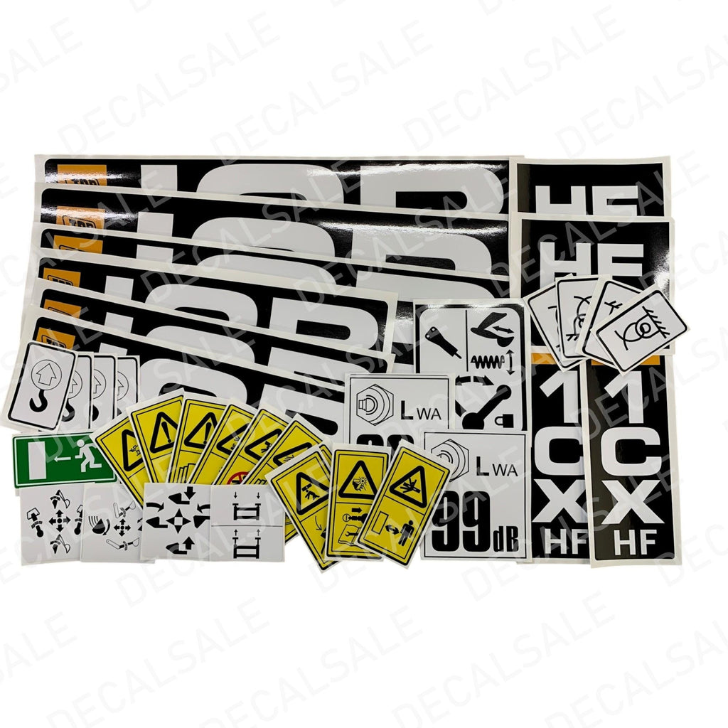 Decal for JCB 1CX Backhoe Loader  Heavy Duty 4 Layer Laminated Label Kit