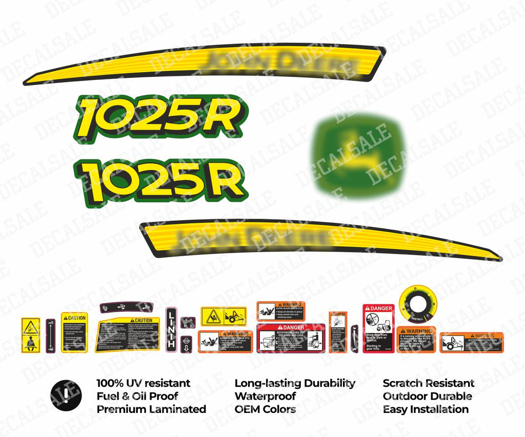 1025R tractor decal kit for John Deere