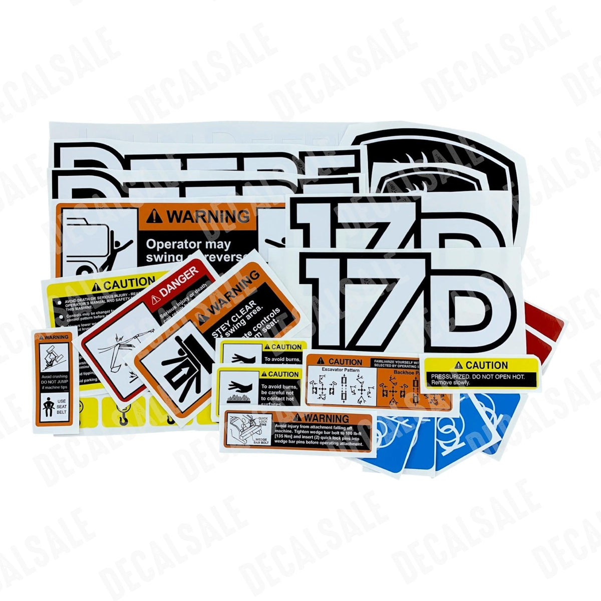 Decal Set for John Deere 17D Excavator Vinyl Sticker