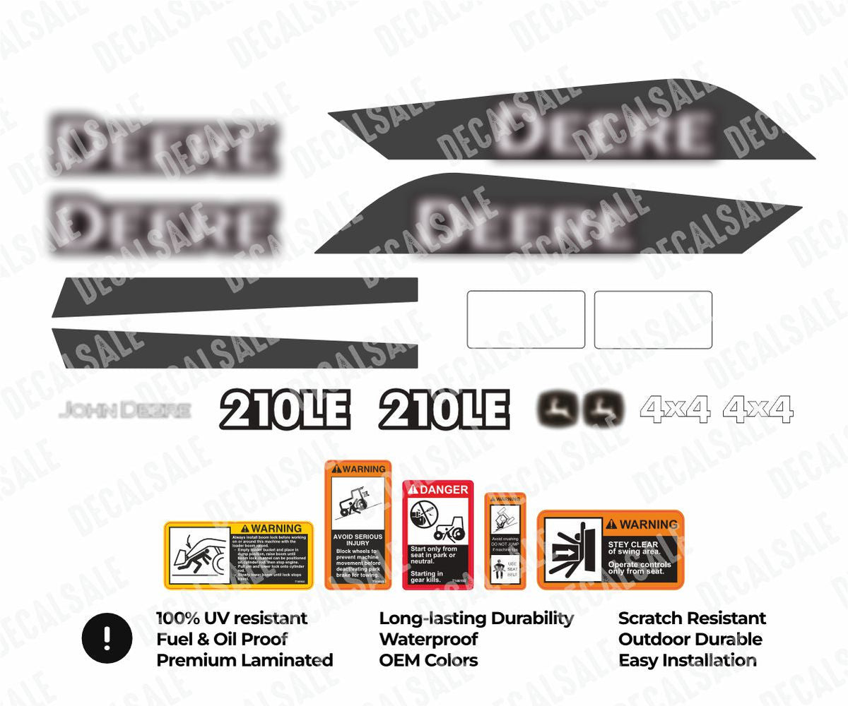 Decal Set for John Deere 210LE Loader Vinyl Sticker