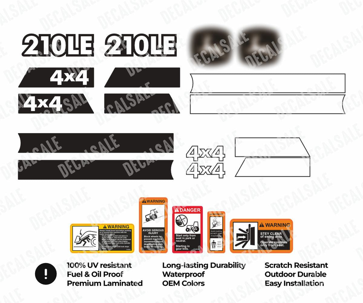Decal Set for John Deere 210LE Loader Vinyl Sticker