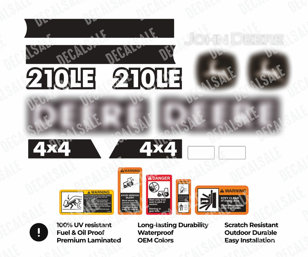 Decal Set for John Deere 210LE Loader Vinyl Sticker