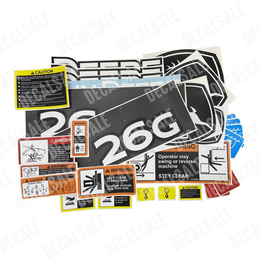 Laminate External Decal Set for John Deere 26G Excavator Vinyl Label Sticker Kit