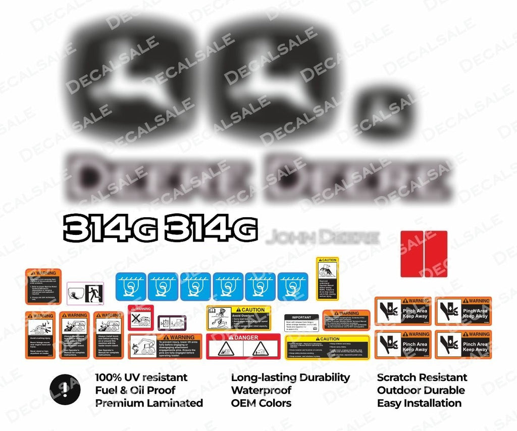 Decal Set for John Deere 314G Loader Vinyl Sticker