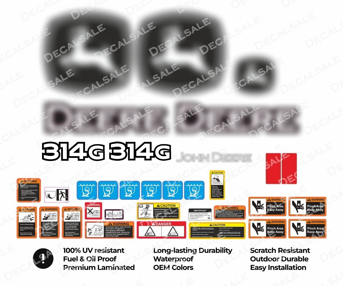 Decal Set for John Deere 314G Loader Vinyl Sticker