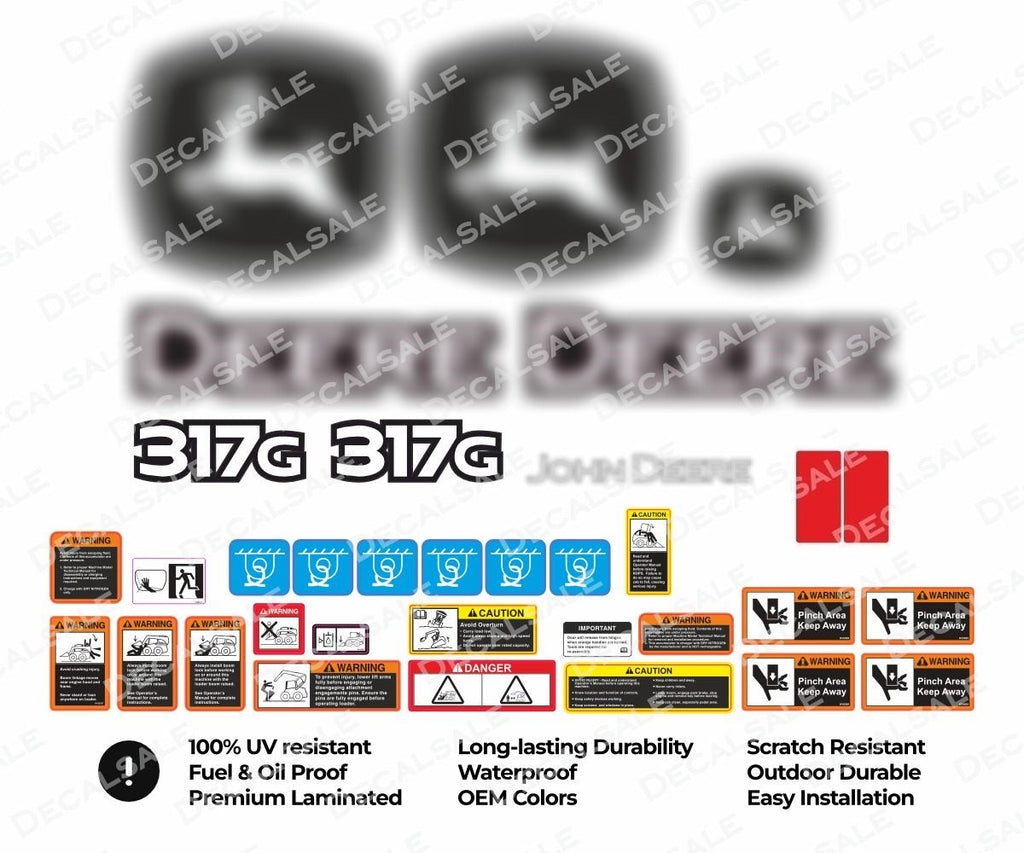 Decal Set for John Deere 317G Track Loader Vinyl Sticker