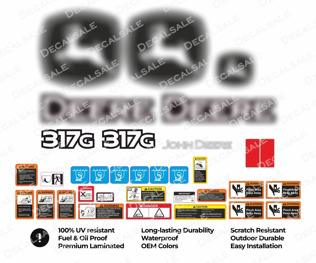 Decal Set for John Deere 317G Track Loader Vinyl Sticker