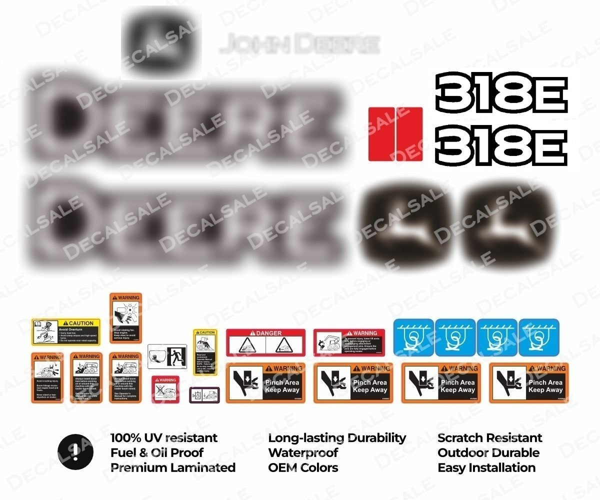 Decal Set for John Deere 318E Loader Vinyl Sticker