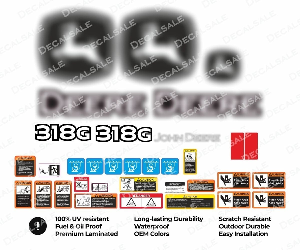 Decal Set for John Deere 318G Loader Vinyl Sticker