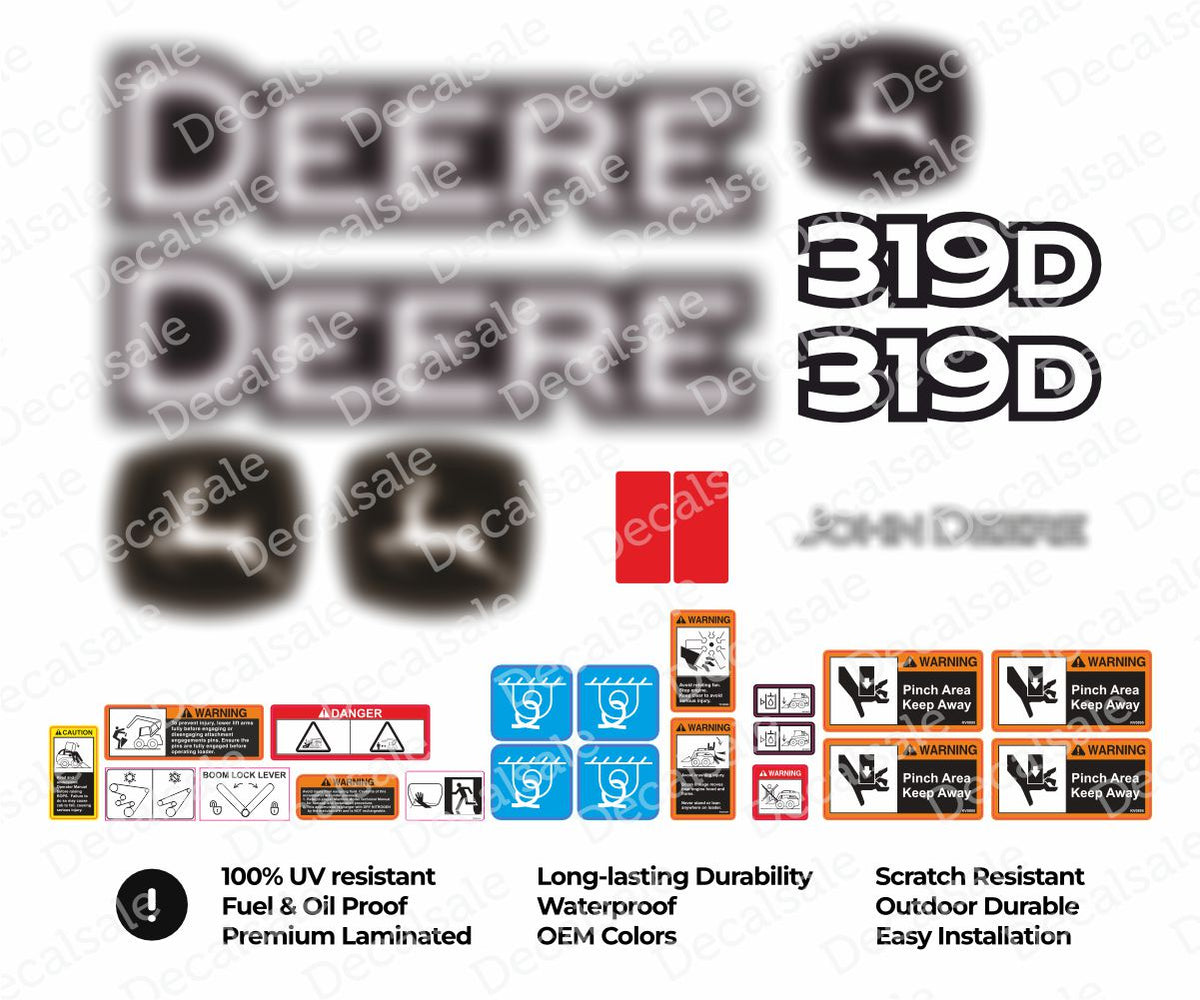 Decal Set for John Deere 319D Track Loader Vinyl Sticker