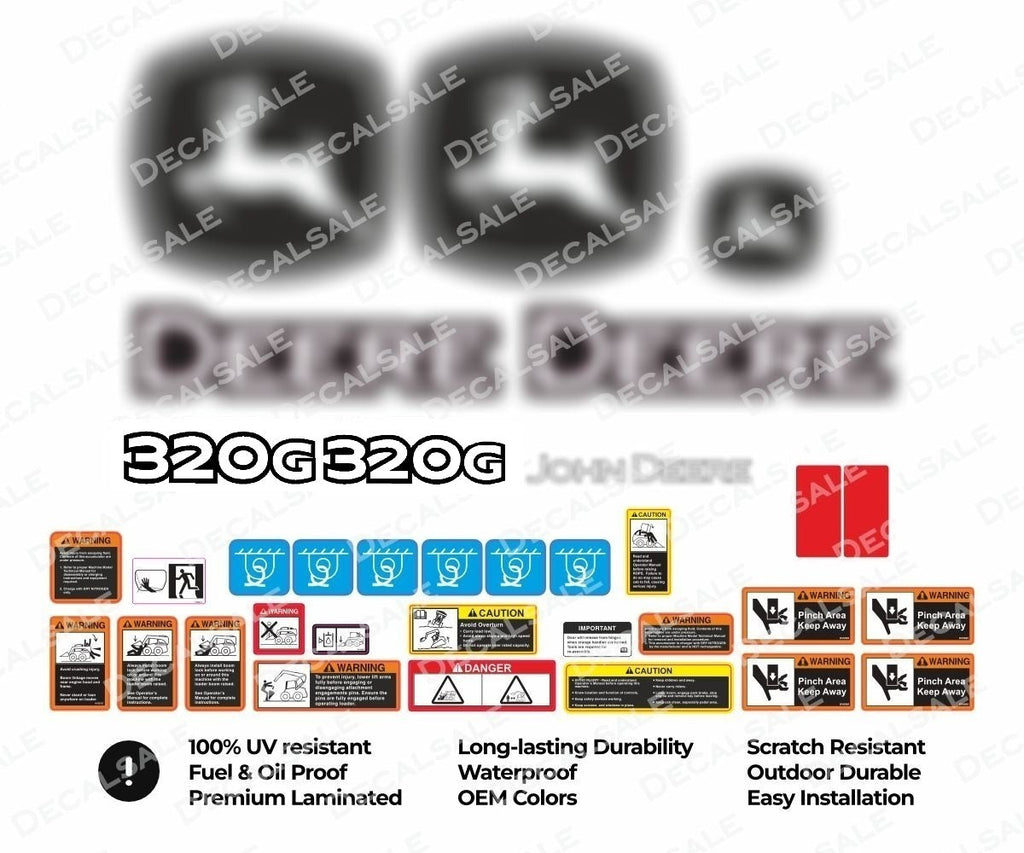 Decal Set for John Deere 320G Loader Vinyl Sticker