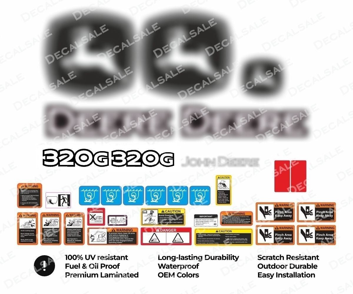 Decal Set for John Deere 320G Loader Vinyl Sticker
