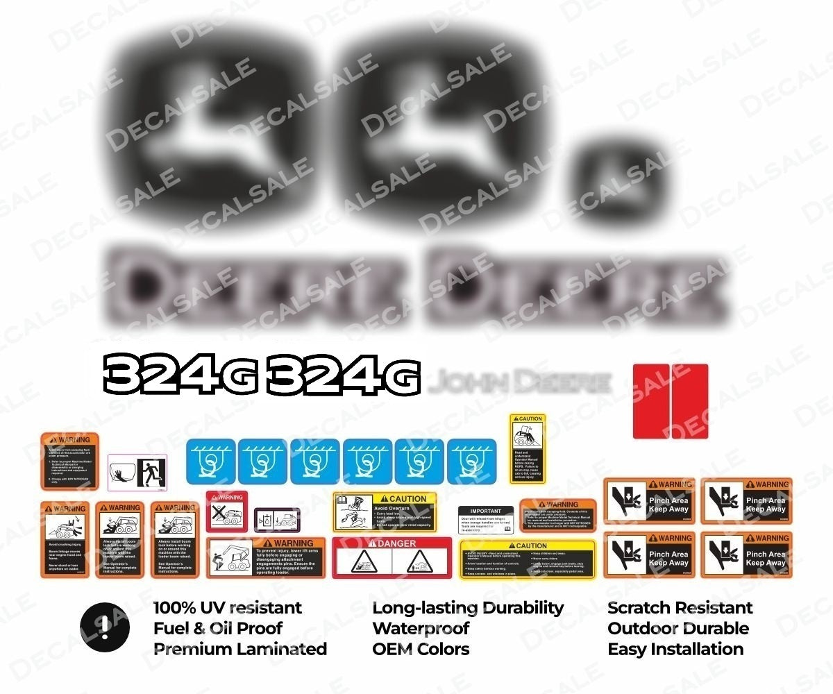 Decal Set for John Deere 324G Loader Vinyl Sticker