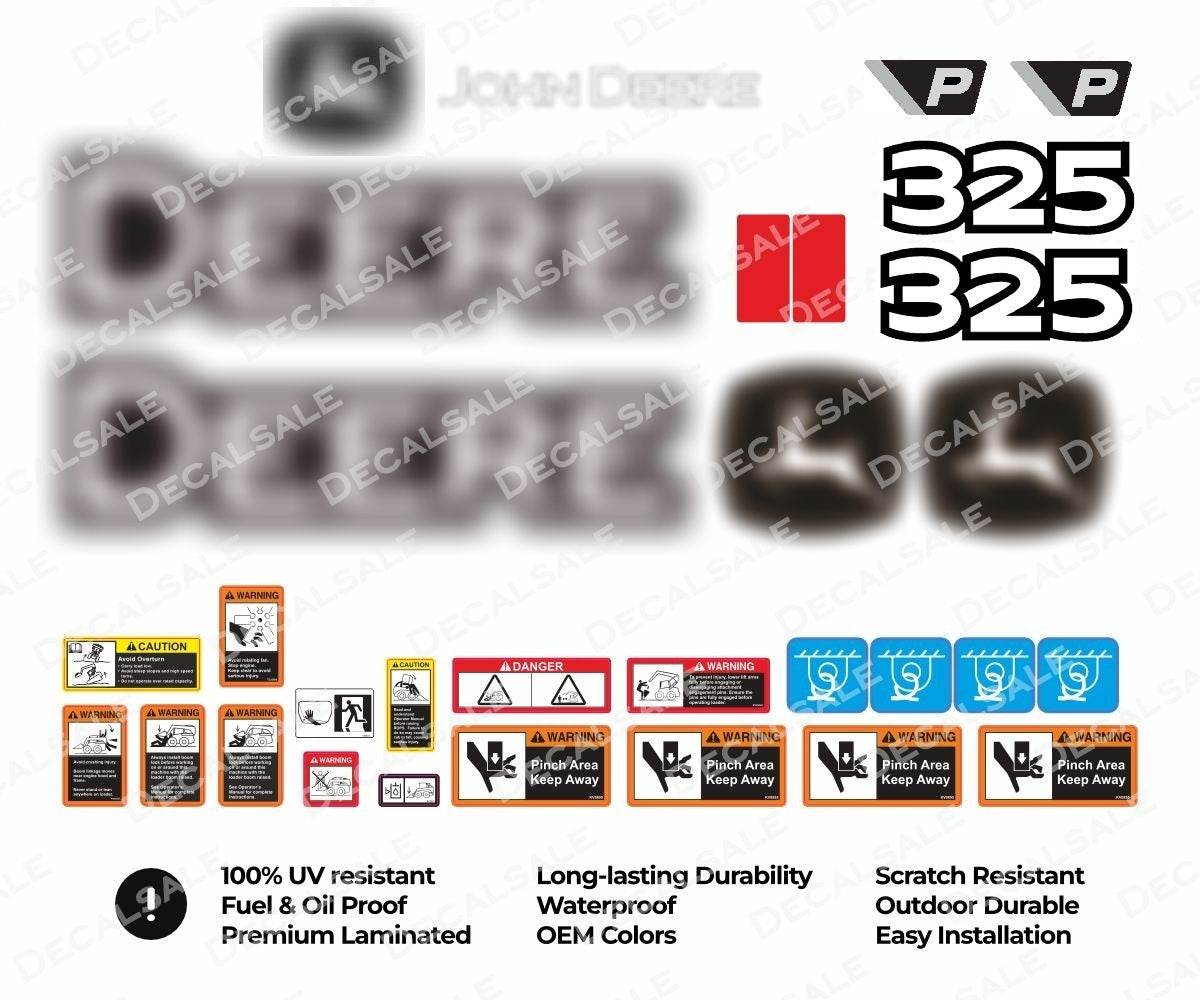 Decal Set for John Deere 325J Loader Vinyl Sticker