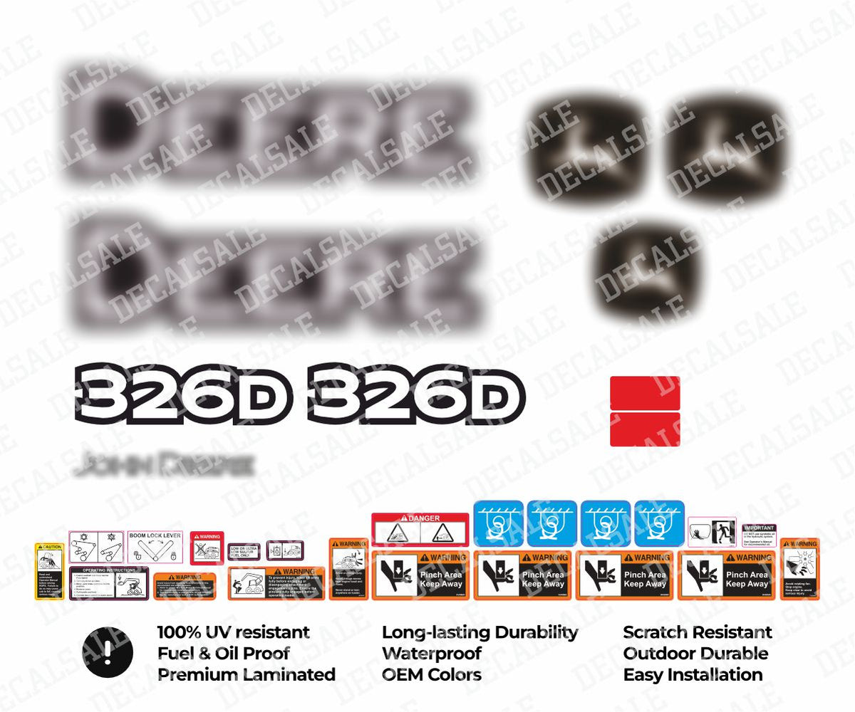 Decal Set for John Deere 326D Loader Vinyl Sticker