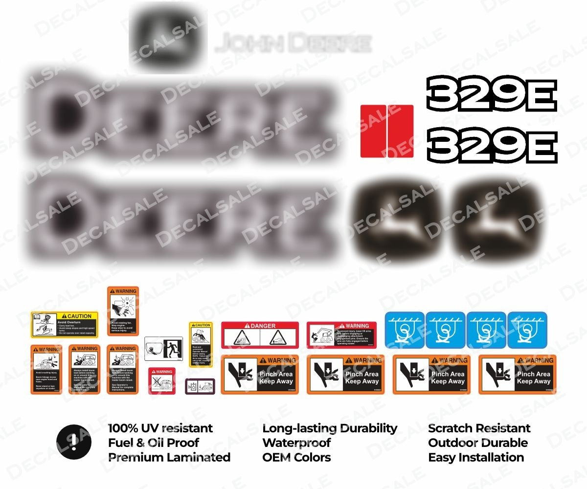 Decal Set for John Deere 329E Track Loader Vinyl Sticker