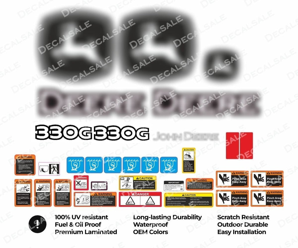 Decal Set for John Deere 330G Loader Vinyl Sticker