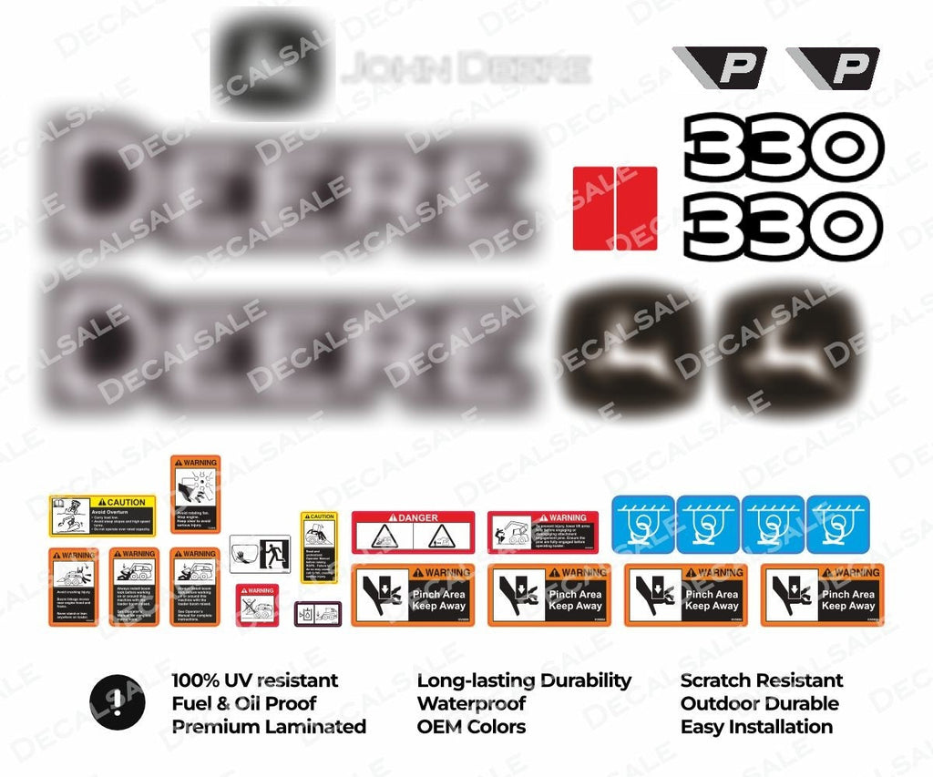 Decal Set for John Deere 330P Loader Vinyl Sticker
