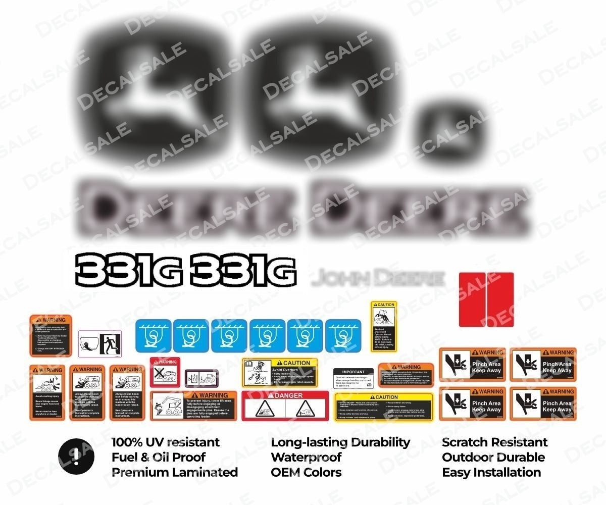 Decal Set for John Deere 331G Track Loader Vinyl Sticker