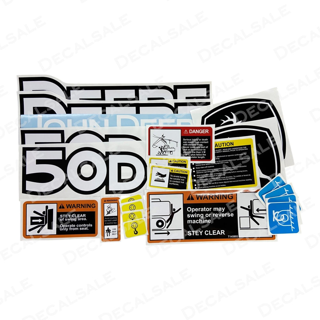 Decal Set for John Deere 50D Excavator Vinyl Sticker