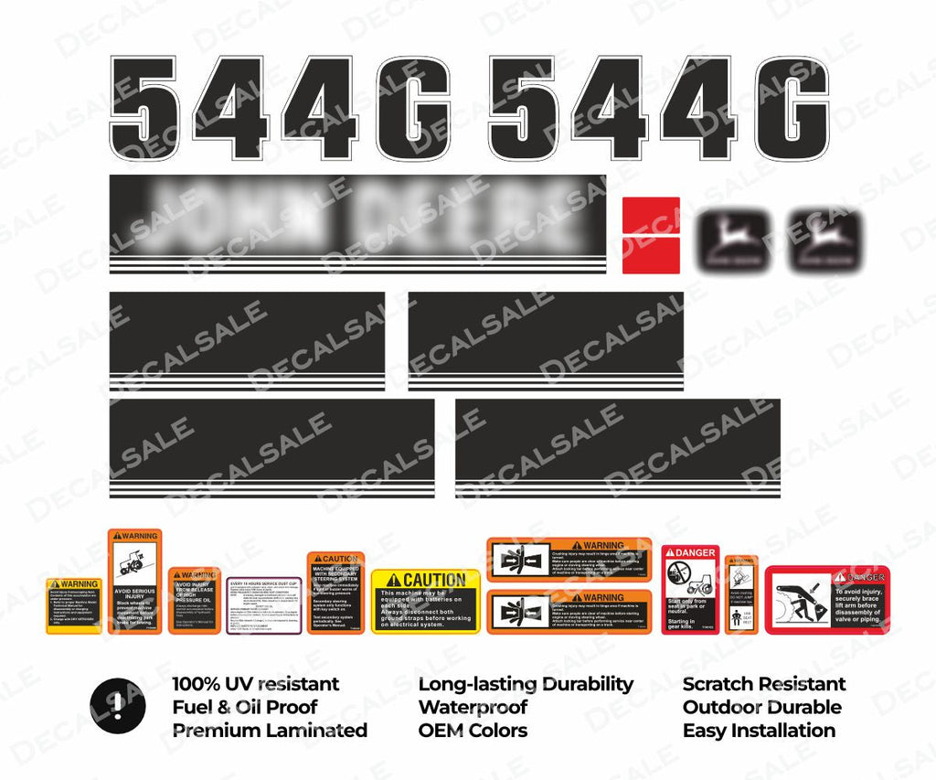 Decal Set for John Deere 544G Loader Vinyl Sticker