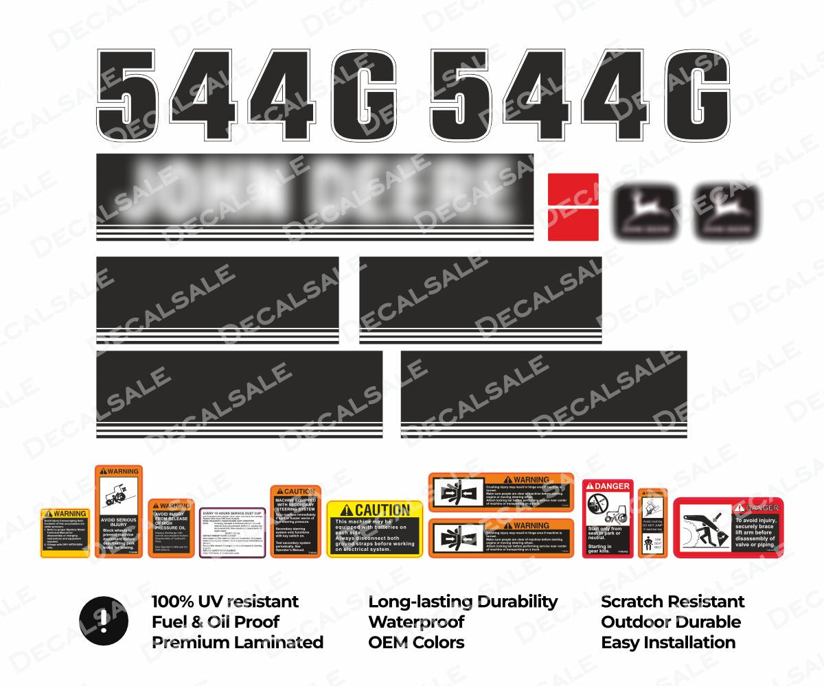 Decal Set for John Deere 544G Loader Vinyl Sticker